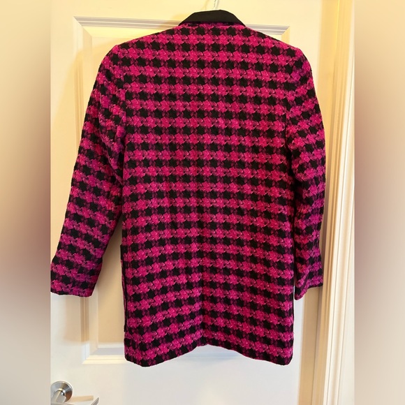 Simon Chang Vintage Fuchsia Black Wool Blazer Size 10 - Picture 3 of 11